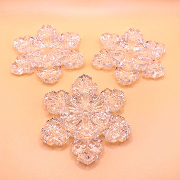 Waterford Marquis Crystal Snowflake Ornament Set of 3 No Box - Picture 2 of 5